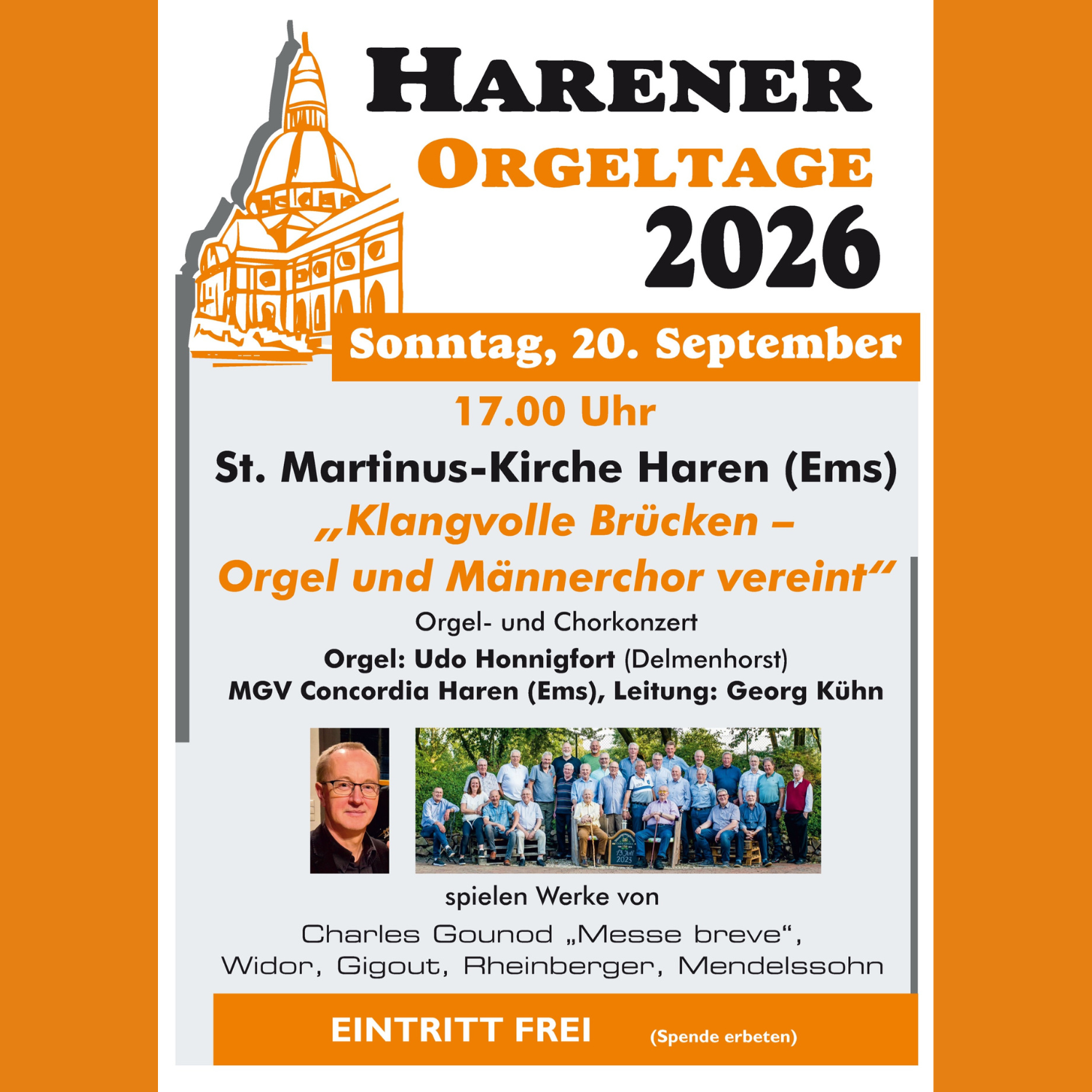 So., 20.09.2026, 17 Uhr Martinuskirche Harener Orgeltage