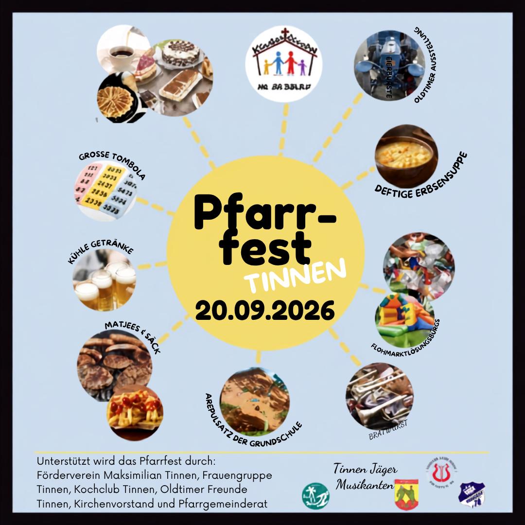 So., 20.09., 10:30 Uhr Familiemesse - Pfarrfest Tinnen