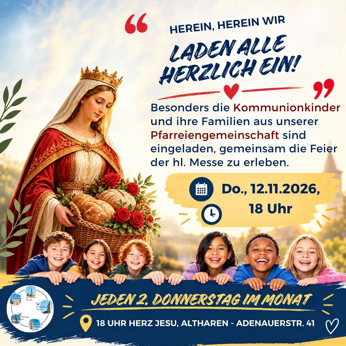 Do., 12.11.2026, 18 Uhr hl. Messe allen Kommunionkindern unserer PG 