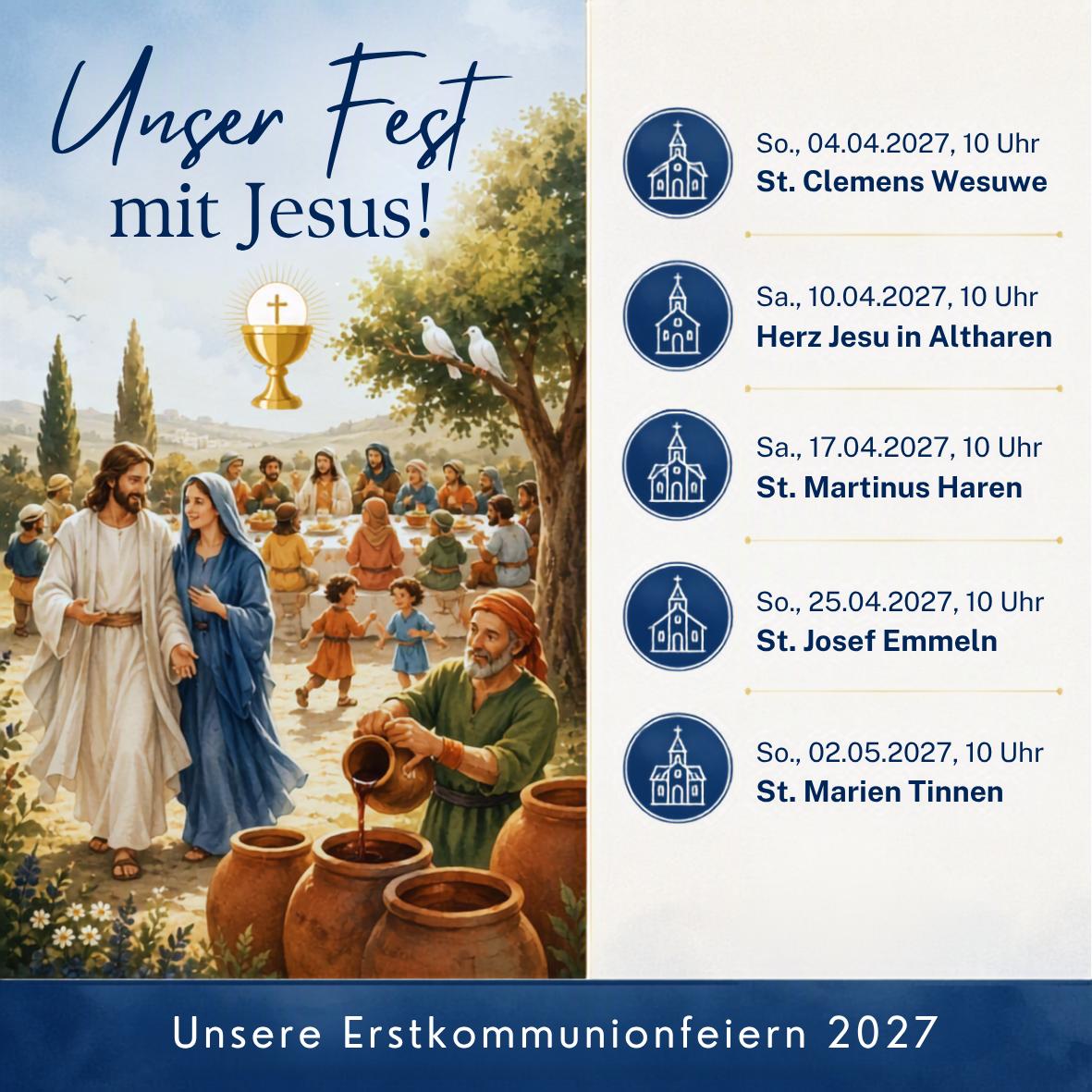 Unsere Erstkommunionfeiern 2027
