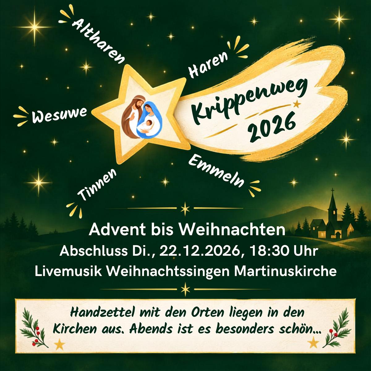 Krippenweg 2026 vom 1. Advent bis Weihnachten