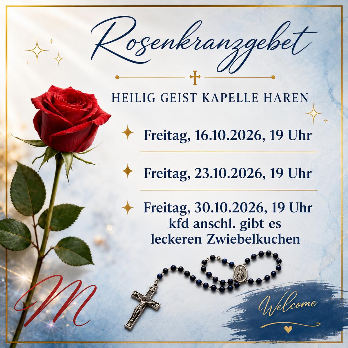 Fr., 16.10.2026, 19 Uhr Rosenkranzgebet Heilig Geist Kapelle