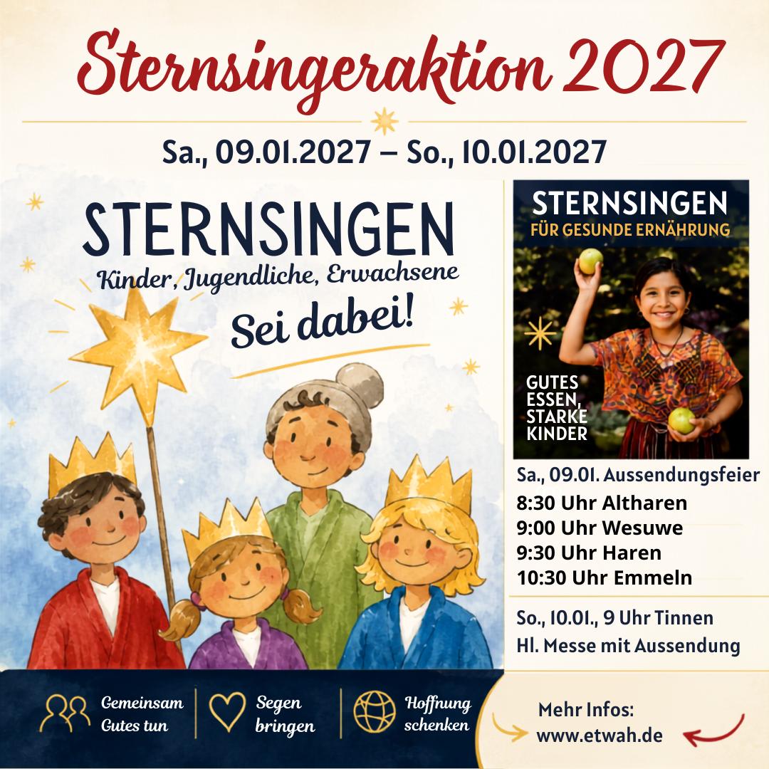 Sa., 09.01.2027 -  So., 10.01.2027 Sternsingeraktion 