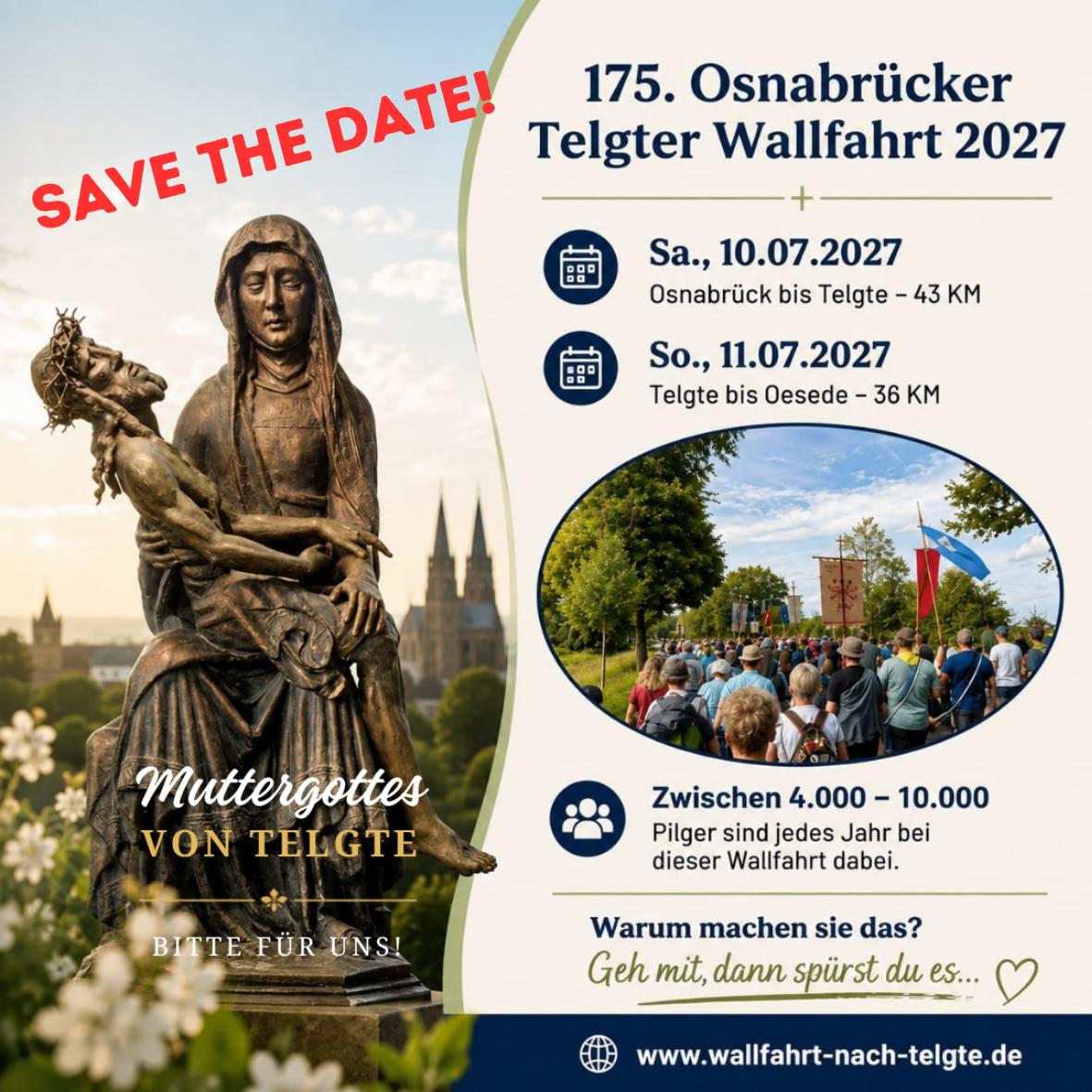 Sa., 10.07.2027 - So., 11.07.2027 - 175. Osnabrücker Telgter Wallfahrt