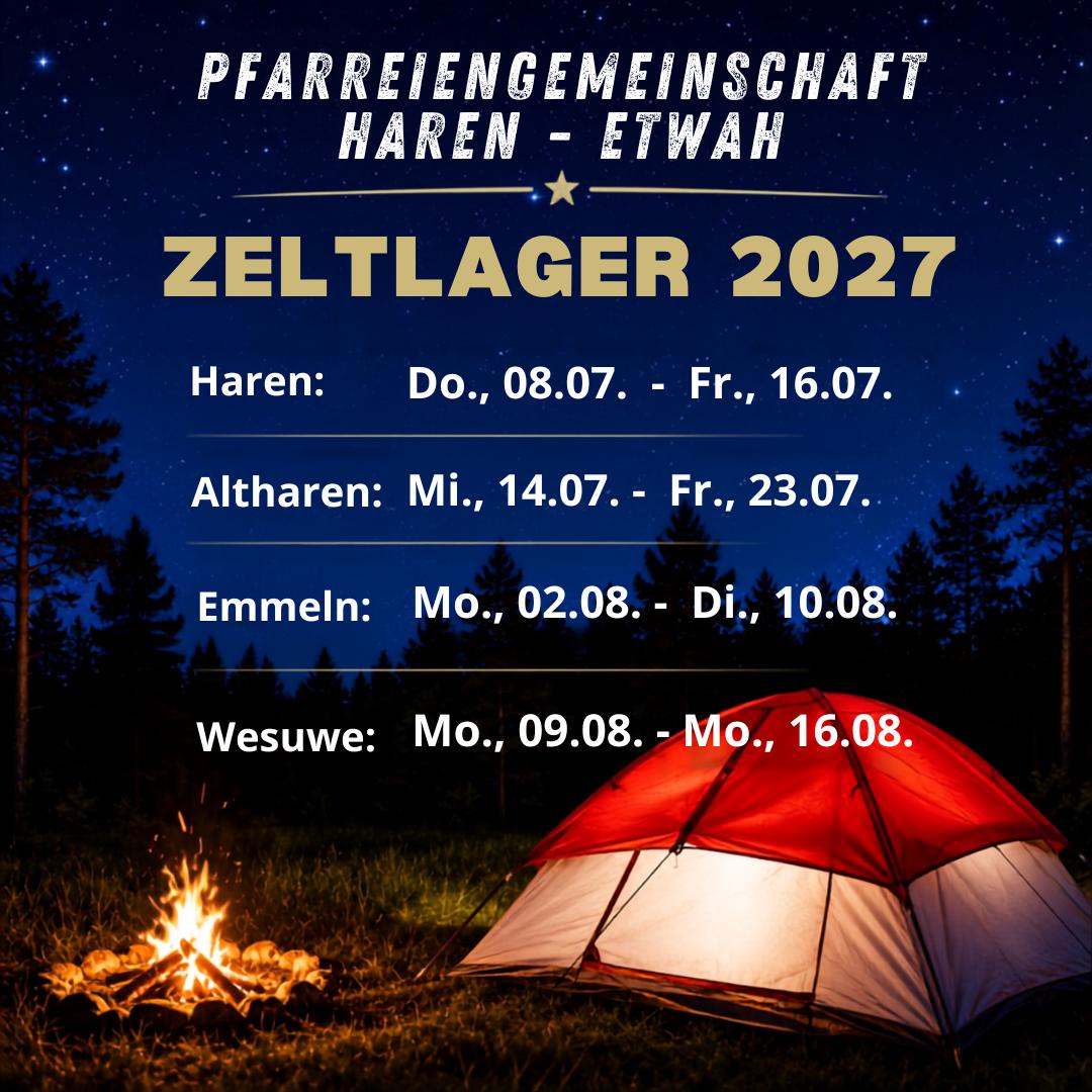Zeltlager 2027 in unserer Pfarreiengemeinschaft